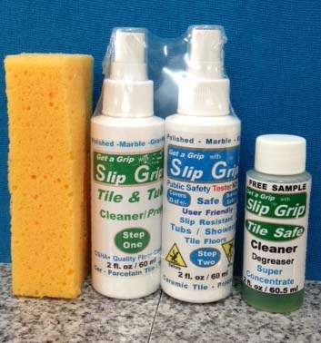 Slip Grip 25+/-SF Shower & Tub Floors Anti-Slip Kit 2oz, 4 Items - Slip Grip  Floor Safety Products